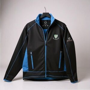 Sunderland of Scotland Royal Dornoch Golf Jacket Black Blue Bonded Fleece XS‎